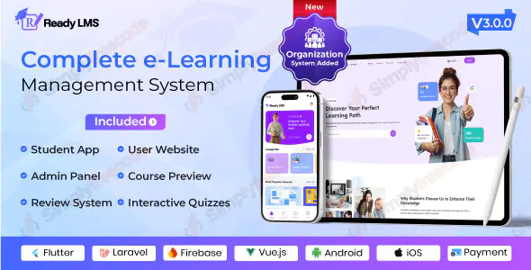 Ready LMS v3.1.0 - Complete Learning Management System Websites, Mobile app with Admin panel nulled