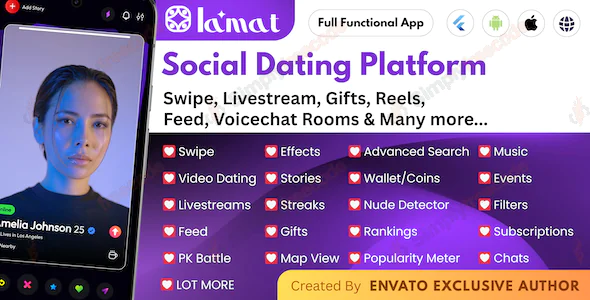 Lamat v4.0 - Complete Social Dating App | Match, Chat & Video Dating | Dating Mobile App
