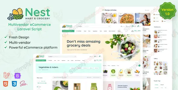 Nest v1.25.9 - Multivendor Organic & Grocery Laravel eCommerce Nulled