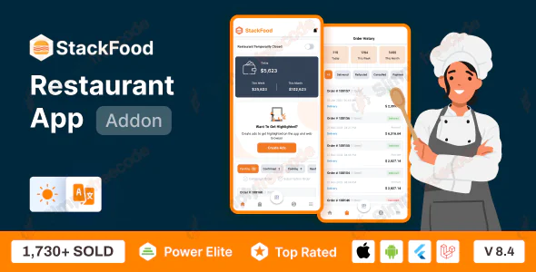 StackFood Multi Restaurant - Food Ordering Restaurant App v8.4