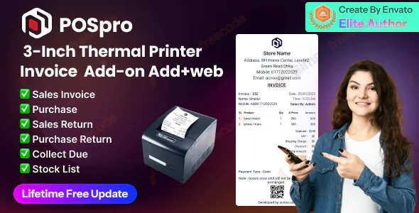 POSPro v1.0 - 3‑Inch Thermal Printer Add‑on for Web & App