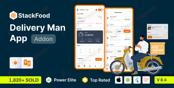 StackFood Multi Restaurant - Food Ordering Delivery Man App v8.4