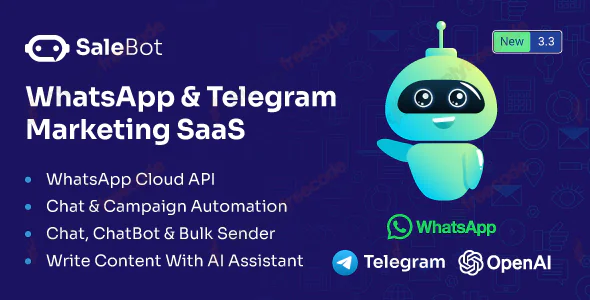 SaleBot v3.5.0 - WhatsApp And Telegram Marketing SaaS - ChatBot & Bulk Sender